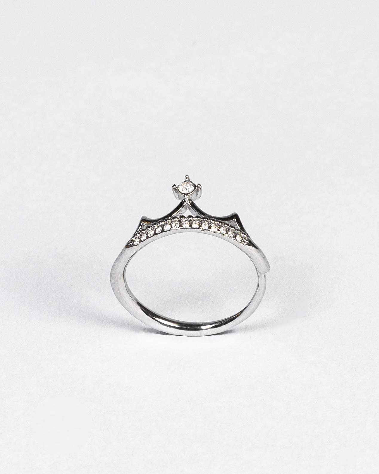 Anello Corona con Zirconi silver