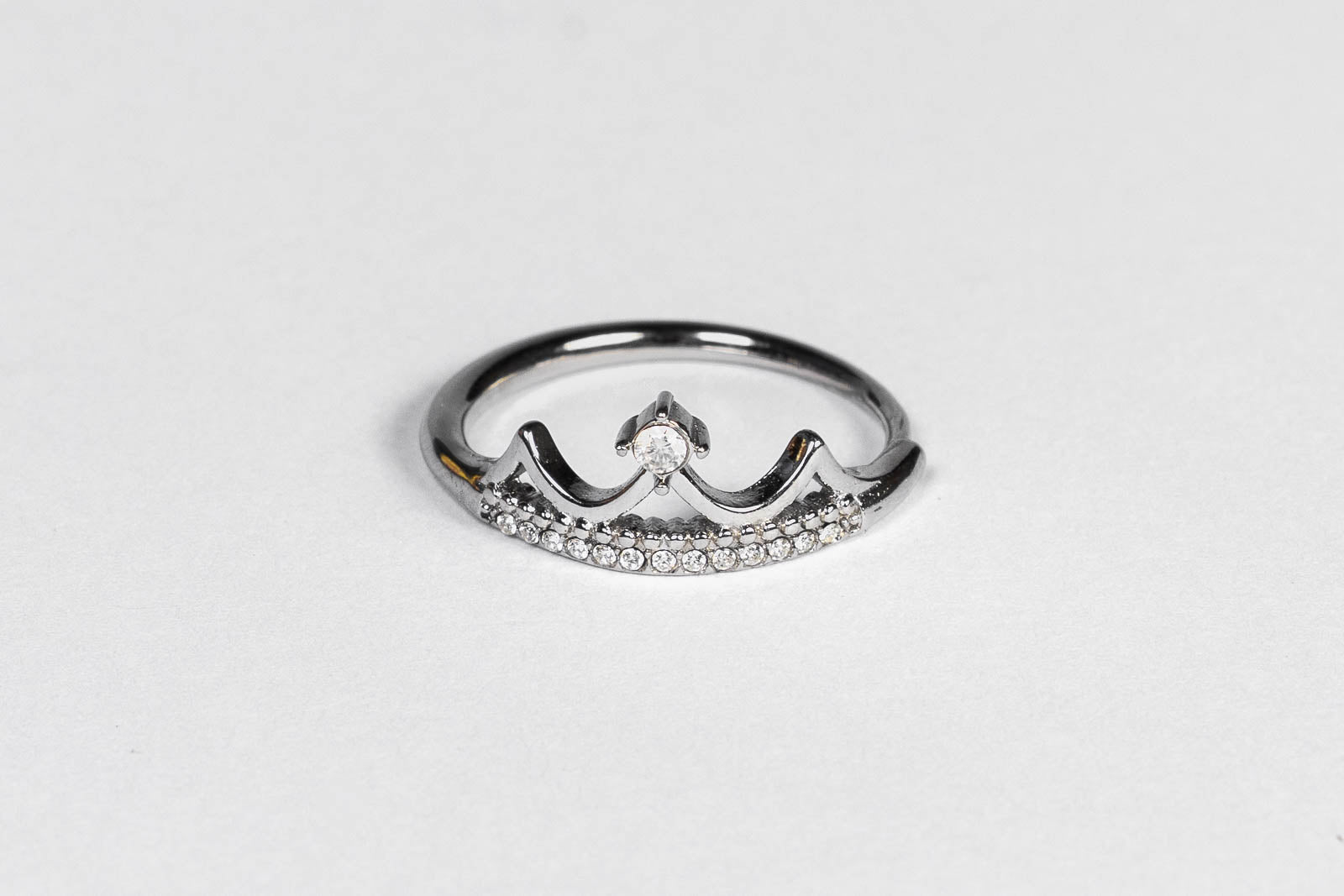 Anello Corona con Zirconi silver