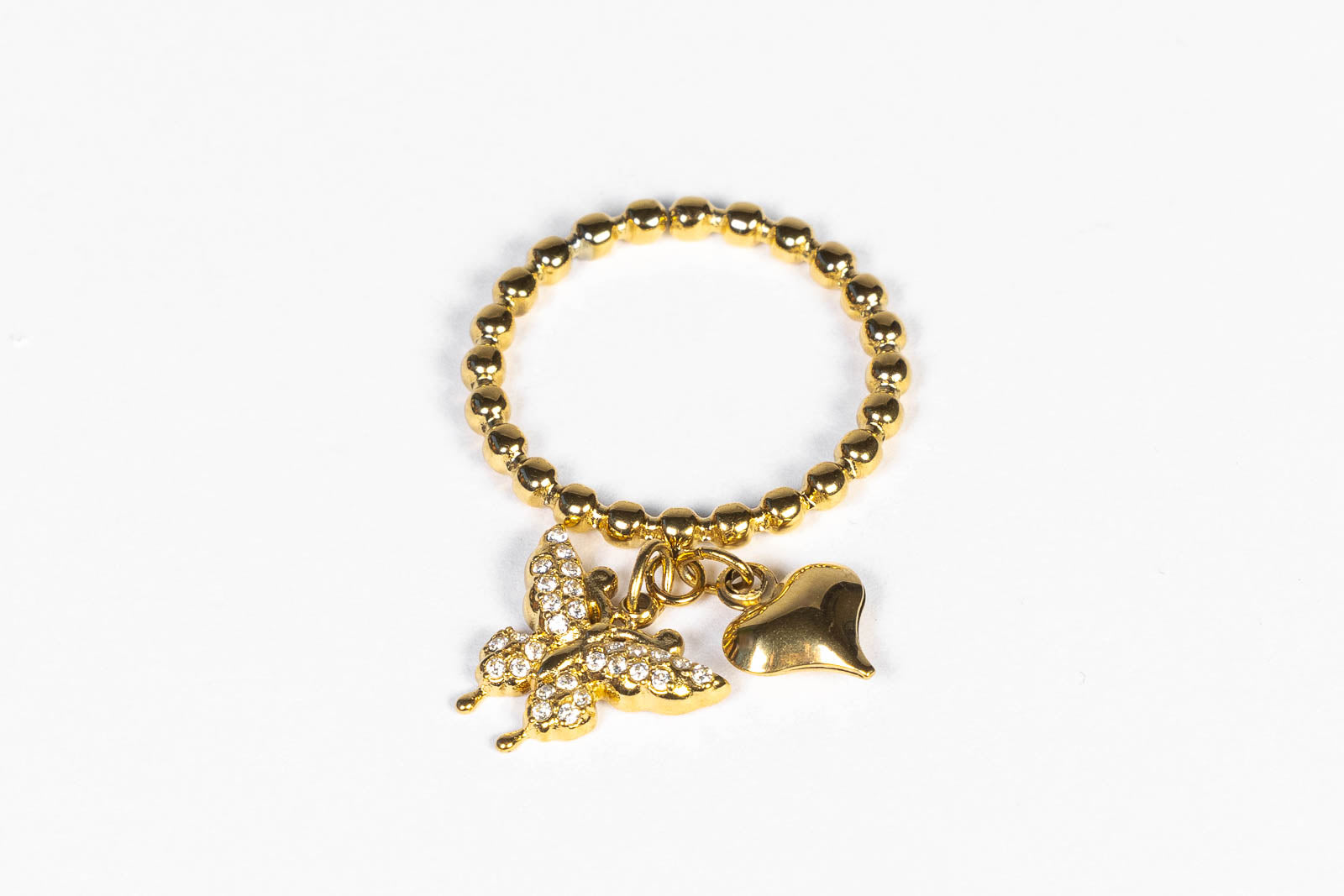 Anello Charm Farfalla & Cuore