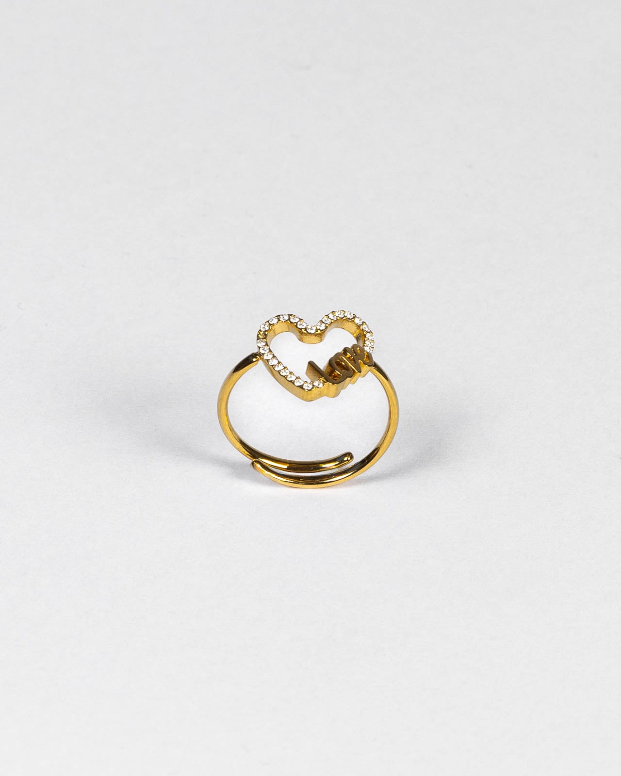 Anello Cuore “Love” con Zirconi