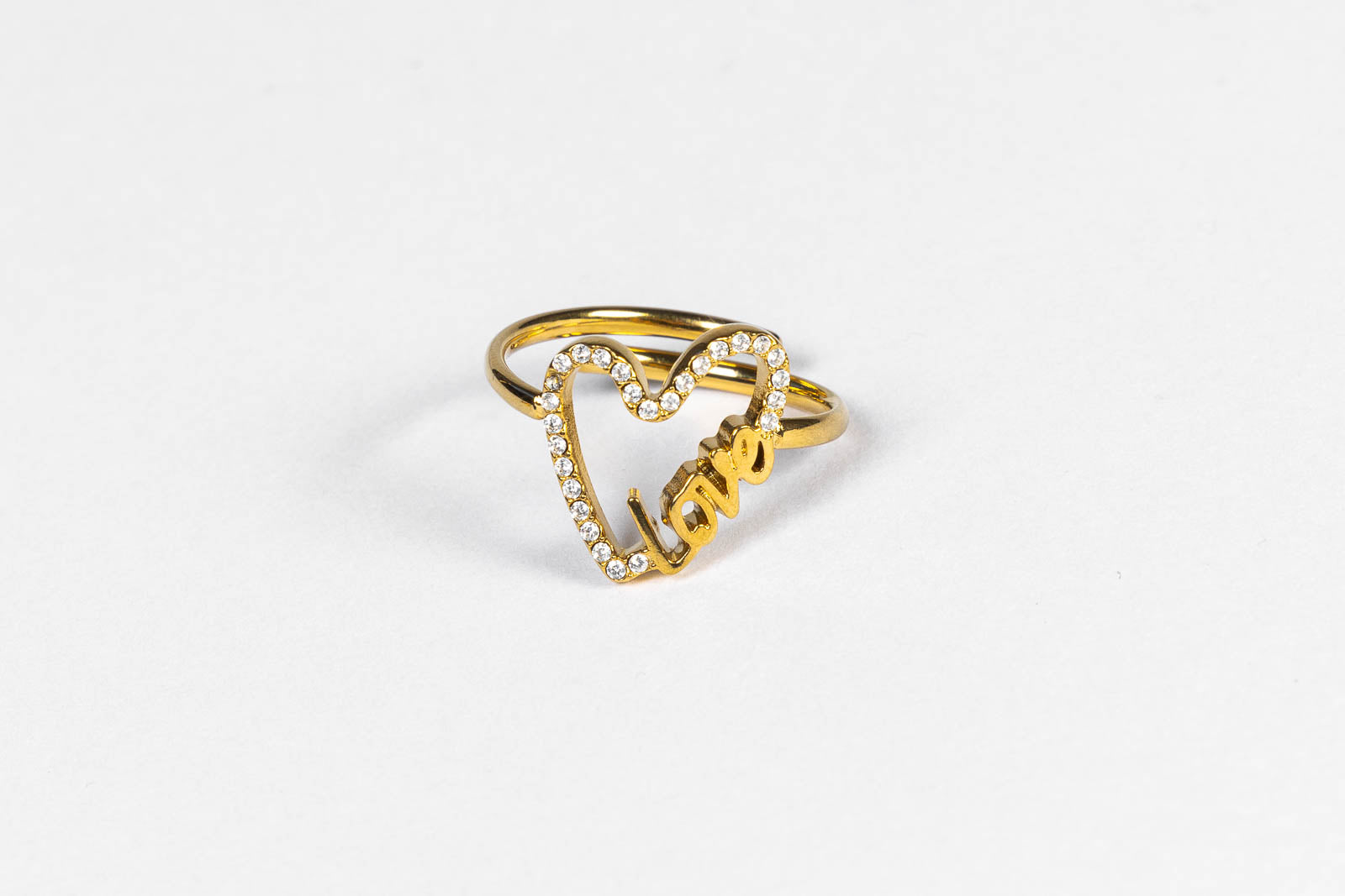 Anello Cuore “Love” con Zirconi