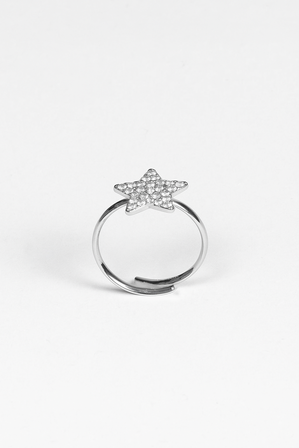 Anello Stella con Zirconi Silver
