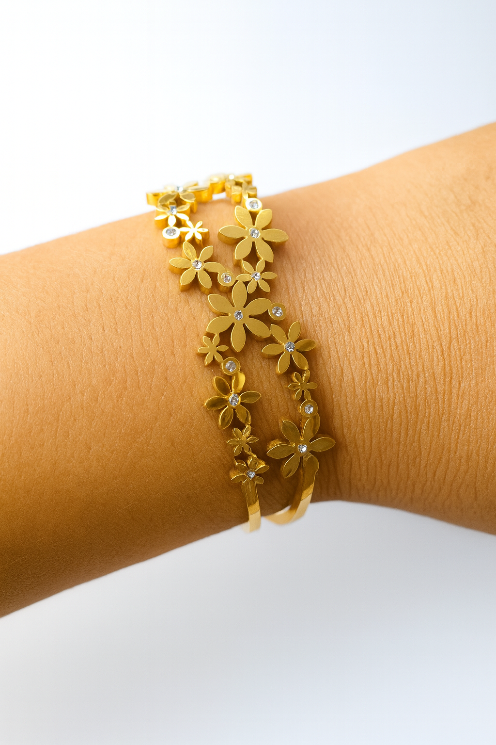 Bracciale Rigido con Fiori