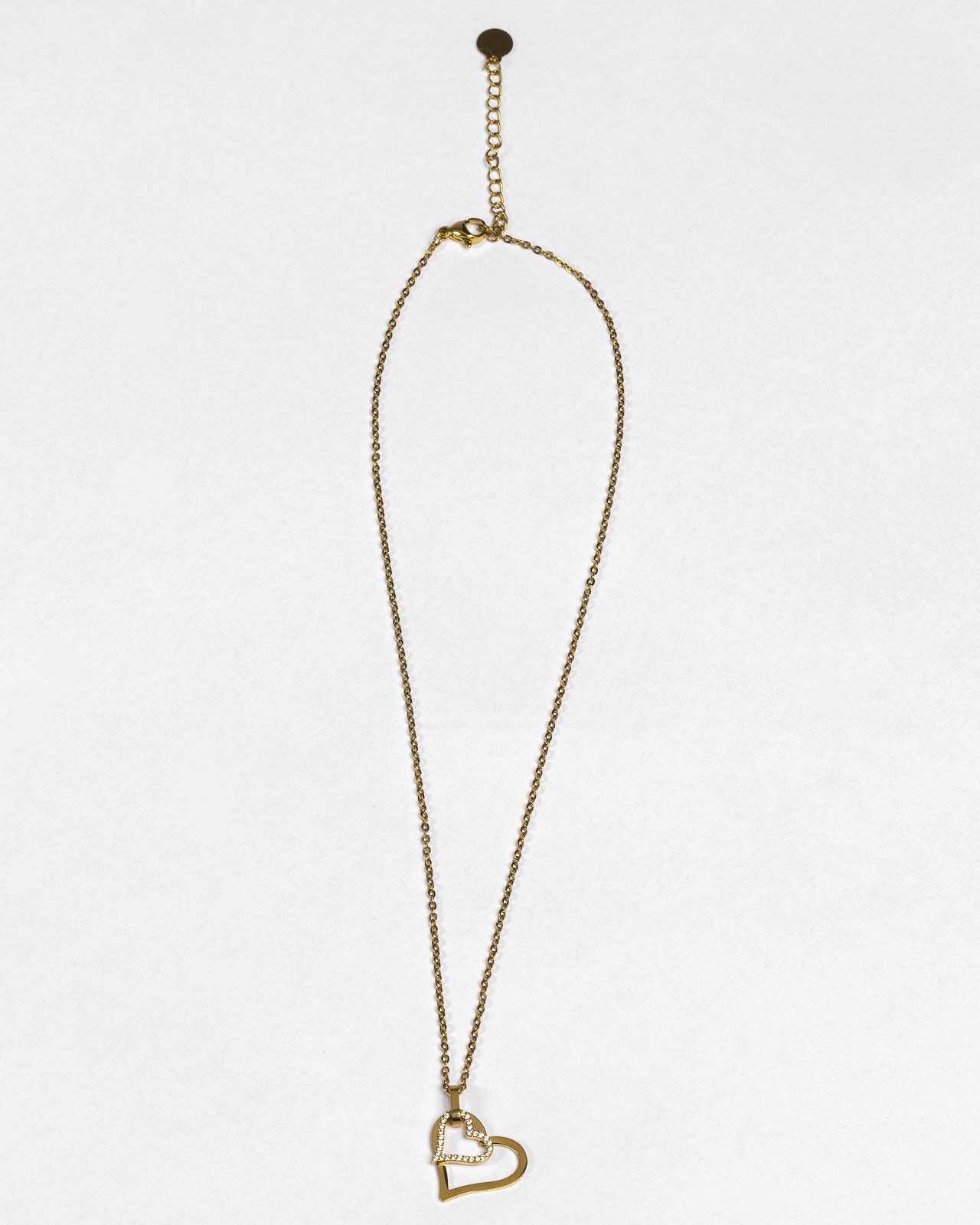 Collana due cuori intrecciati  con zirconi