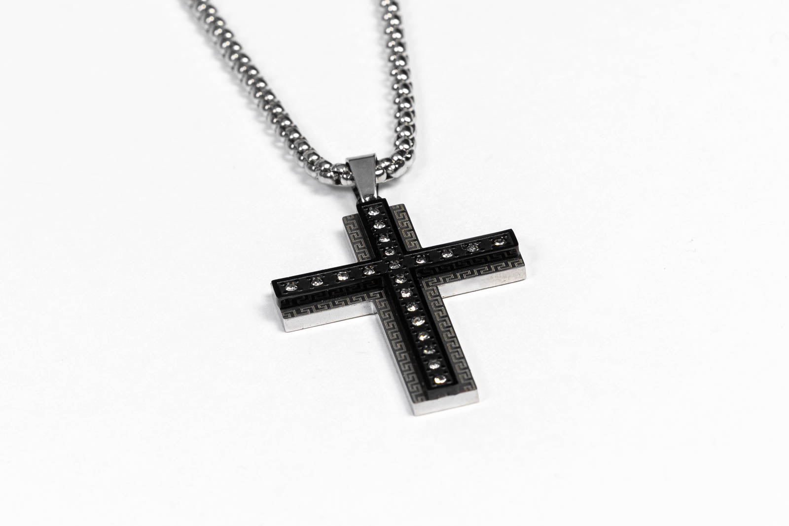 Collana Sanctum con Croce Intarsiata