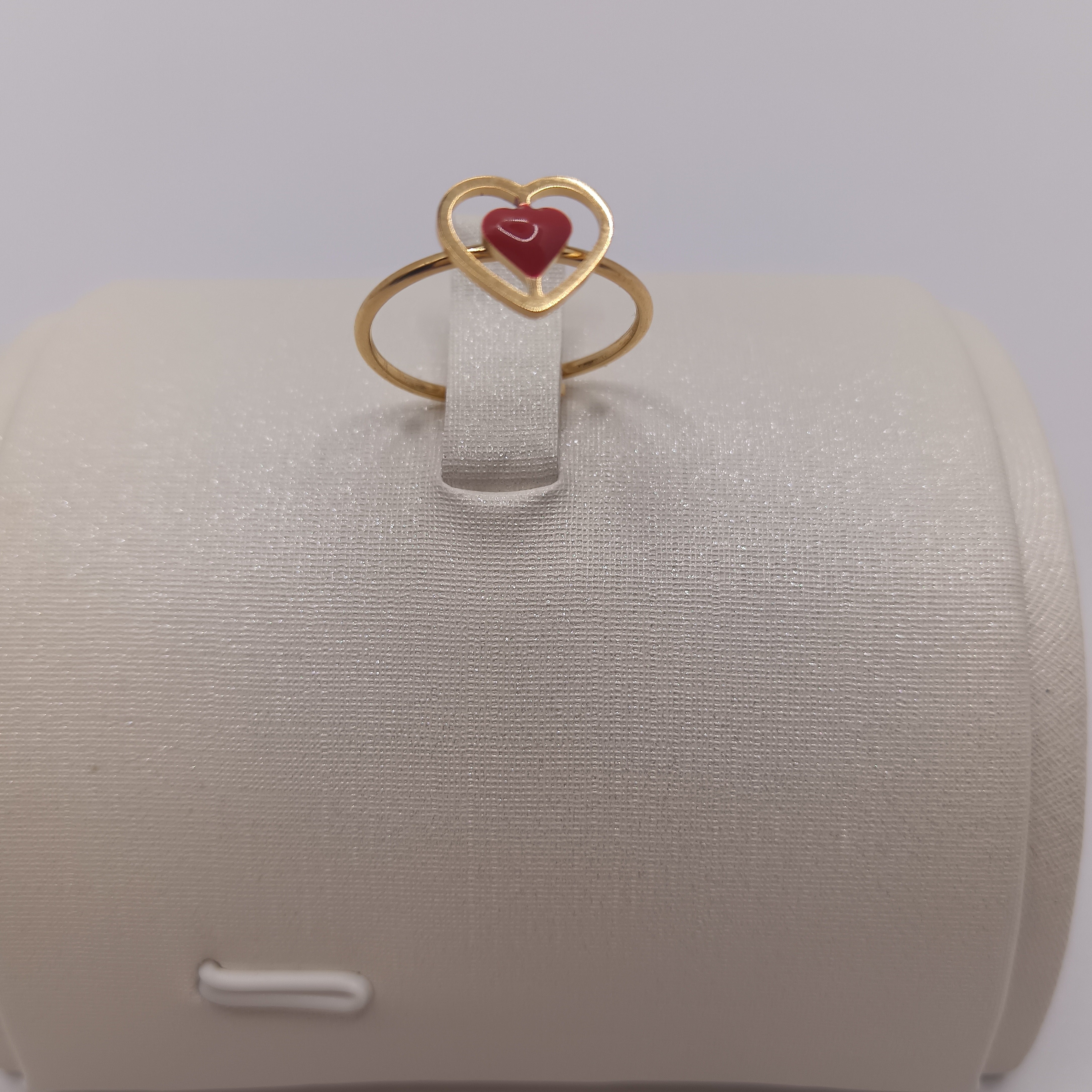 Anello Bambina Cuore Rosso