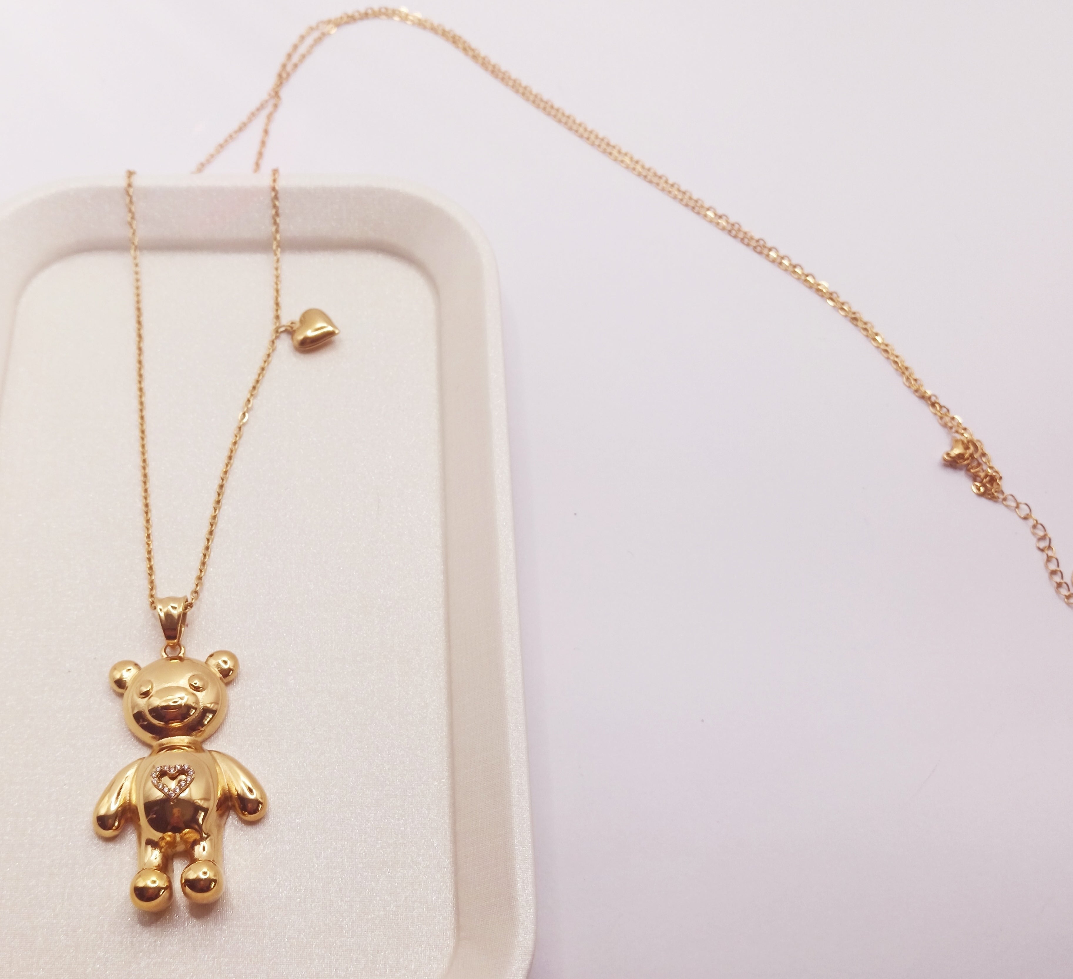 Collana Lunga Orsetto con Cuore